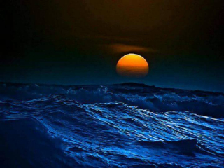 Lever de Lune Orange sur la Mer Bleue Nuit-02.jpg
